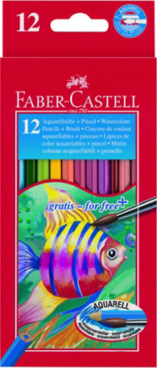 FABER-CASTELL Акварельные карандаши "Fish design" с кисточкой